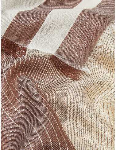 Stola a righe con lamé col.beige