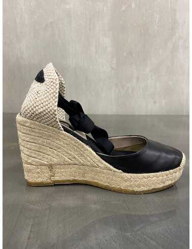 A48 – Wedge in Calf Leather, Black