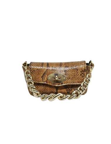 Mini Luxe Bag – Borsa a Tracolla in Vero Pitone, col. Cuoio