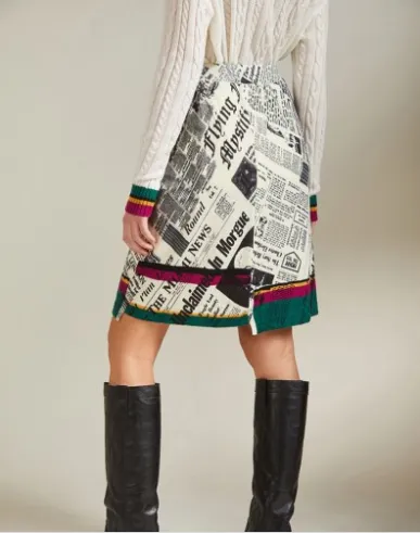 LETIZIA DENARO Gonna Asimmetrica Stampa Collage – Skirt