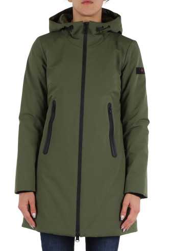 Telia – Giaccone in Nylon Bi-stretch e Jersey, col. Verde Militare