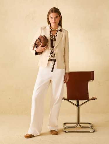 Blazer Gessato Lurex – Blazer in 49% Lyocell, 28% Lino, 21% Cotone, 1% Fibra Metallica, 1% Poliammide, col. Beige